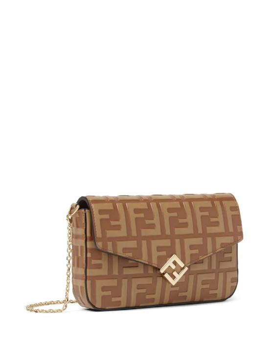 26SS 펜디 FF 다이아몬드 체인 지갑 8M0509AS42 F1URT BROWN - FENDI