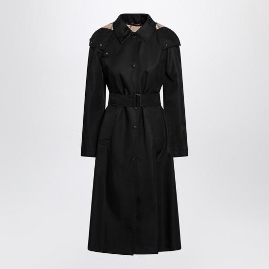 26SS 버버리 롱 나일론 후드 카 코트 8118730171490 A1189 BLACK