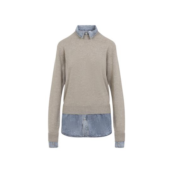 26SS 아크네 스튜디오 레이어드 울 점퍼 A60670 AEK NUDE NEUTRALS