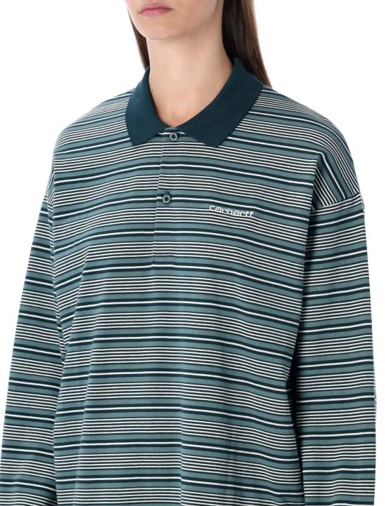 25FW 칼하트 WIP 반팔 티셔츠 I035530 37HXX DEEP LAGOON GREEN STRIPE - CARHARTT WIP