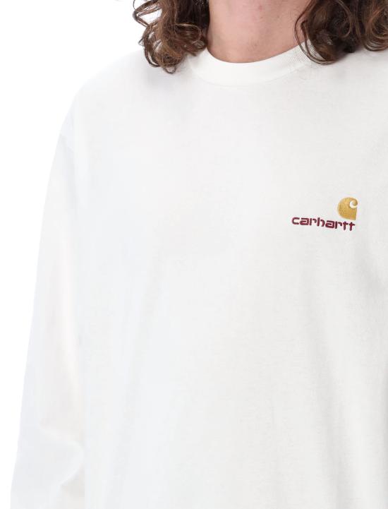 25FW 칼하트 WIP 아메리칸 스크립트 롱슬리브 티셔츠 I029955 02XX WHITE - CARHARTT WIP