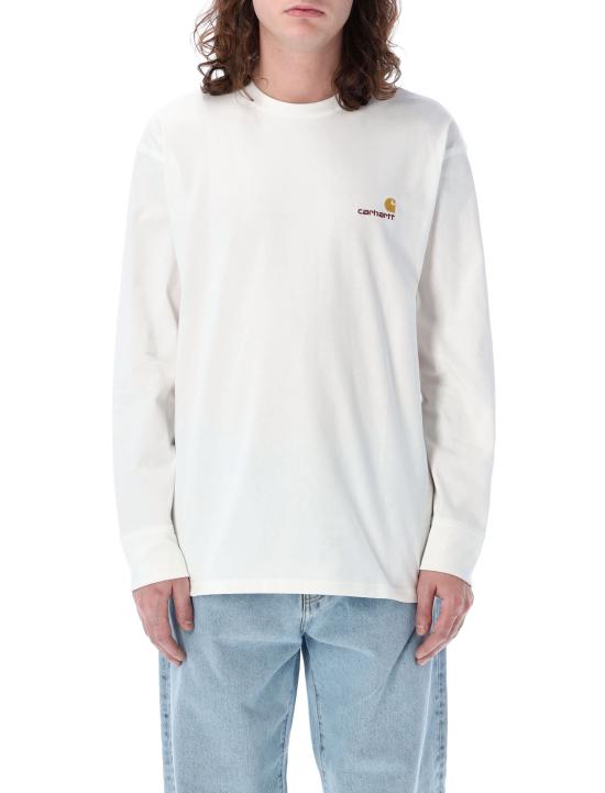 25FW 칼하트 WIP 아메리칸 스크립트 롱슬리브 티셔츠 I029955 02XX WHITE