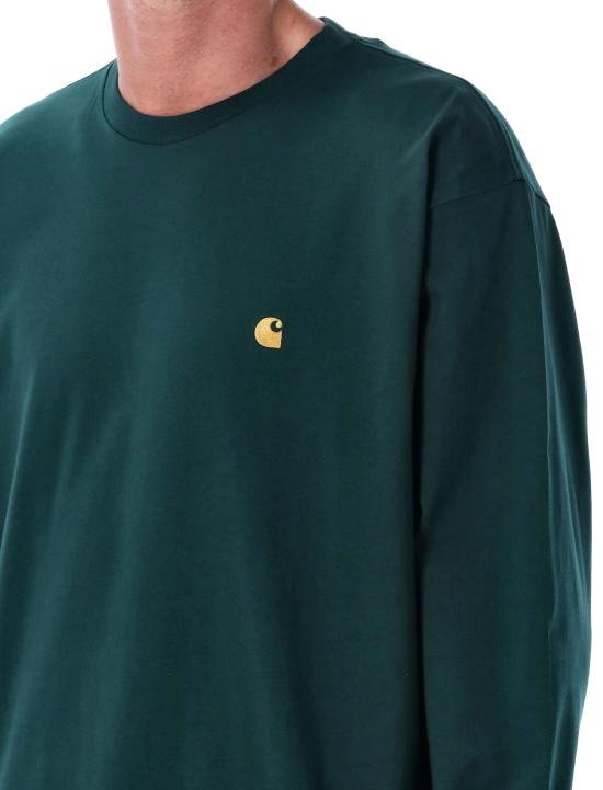 25FW 칼하트 WIP 롱슬리브 체이스 티셔츠 I026392 30YXX DARK FIR GOLD - CARHARTT WIP