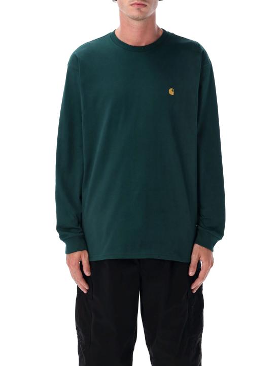 25FW 칼하트 WIP 롱슬리브 체이스 티셔츠 I026392 30YXX DARK FIR GOLD