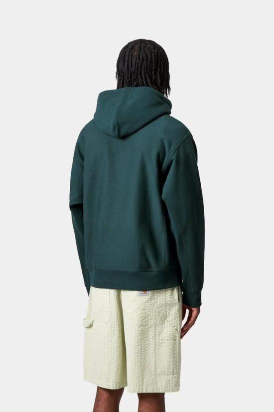 25FW 칼하트 WIP 후드 아메리칸 스크립트 스웨트셔츠 I028279 0AUXX DEEP LAGOON - CARHARTT WIP