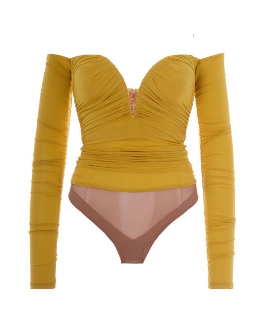 26SS 엘리자베타프랜치 바디수트 티셔츠 4541573 Brown - ELISABETTA FRANCHI