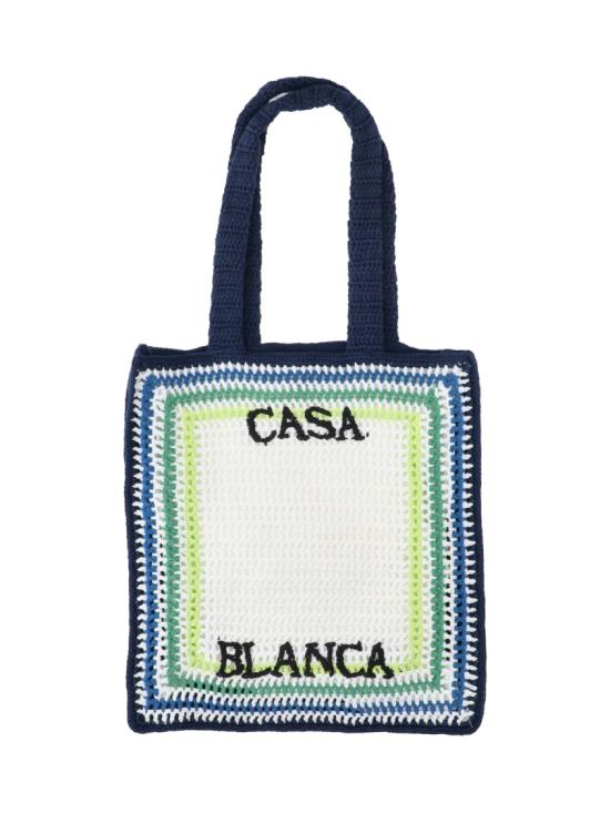  카사블랑카 토트백 A SP26 BAG 187 01 EX BCWHITE BLUE STRIPE - CASABLANCA