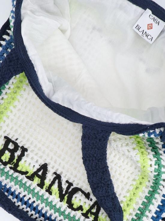  카사블랑카 토트백 A SP26 BAG 187 01 EX BCWHITE BLUE STRIPE - CASABLANCA