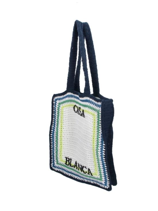  카사블랑카 토트백 A SP26 BAG 187 01 EX BCWHITE BLUE STRIPE - CASABLANCA