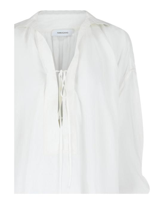  살바토레 페라가모 블라우스 13E829 773250 10002 M White - SALVATORE FERRAGAMO