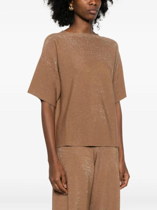 26SS 파비아나 필리피 반팔 티셔츠 MAD266F041 L7661268 Brown - FABIANA FILIPPI