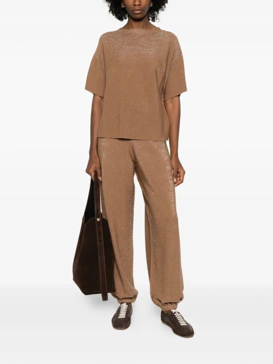 26SS 파비아나 필리피 반팔 티셔츠 MAD266F041 L7661268 Brown - FABIANA FILIPPI