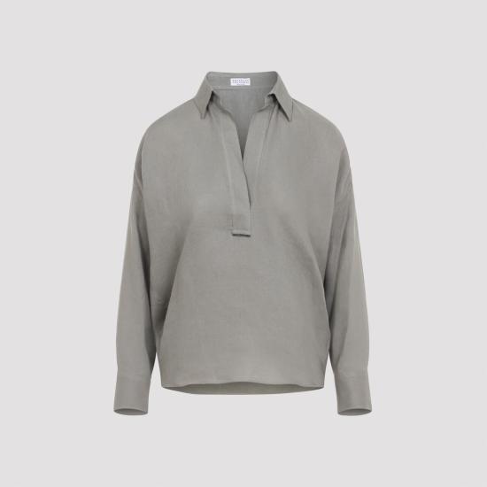 26SS 브루넬로 쿠치넬리 블라우스 MA698MQ705 C1063 KHAKI