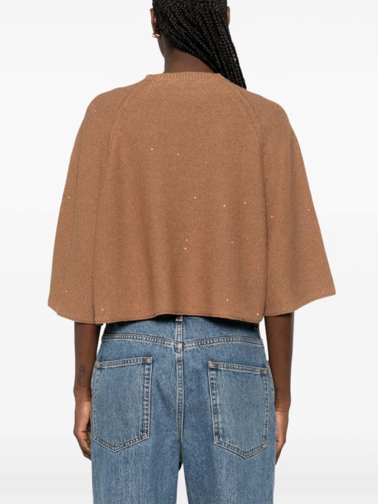 26SS 파비아나 필리피 반팔 티셔츠 MAD266F349 D2731268 Brown - FABIANA FILIPPI