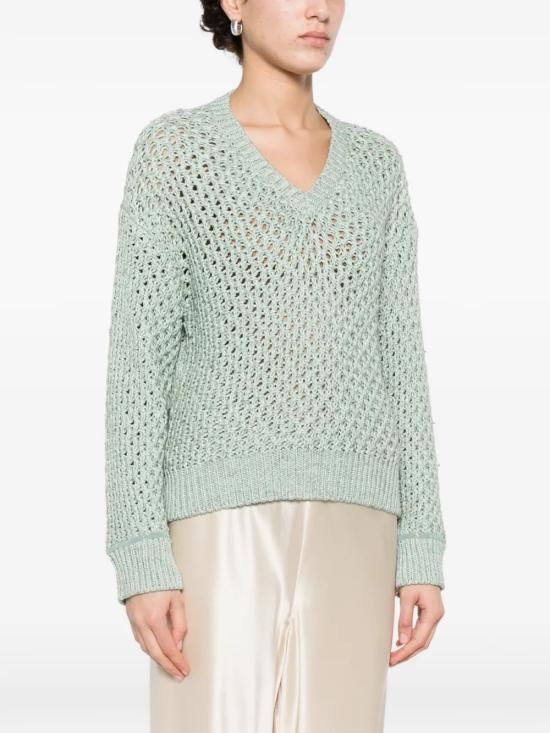 26SS 파비아나 필리피 긴팔 티셔츠 MAD266F113 L7446172 Green - FABIANA FILIPPI