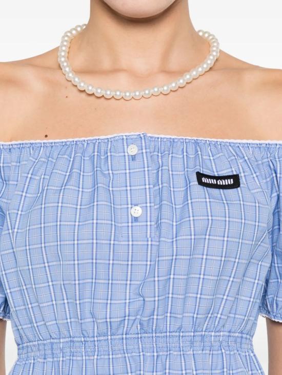 26SS 미우미우 숏 원피스 MF6225 183AF0076 Light Blue - MIU MIU