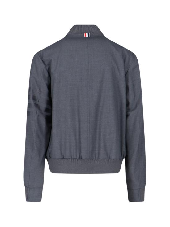26SS 톰브라운 플레인 위브 4바 니트 립 블루종 MJO030A 06146 025 Grey - THOM BROWNE