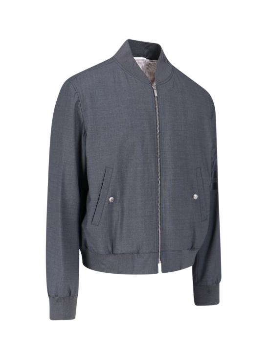 26SS 톰브라운 플레인 위브 4바 니트 립 블루종 MJO030A 06146 025 Grey - THOM BROWNE