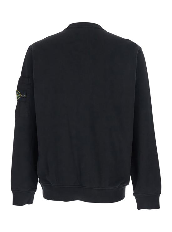 26SS 스톤 아일랜드 코튼 플리스 크루넥 스웨트셔츠 L1S156100019S0410V0029 Black - STONE ISLAND