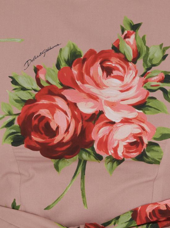 26SS 돌체앤가바나 로즈 부케 프린트 코튼 드레스 F612PTHS5UTHF5ZN Pink - DOLCE & GABBANA