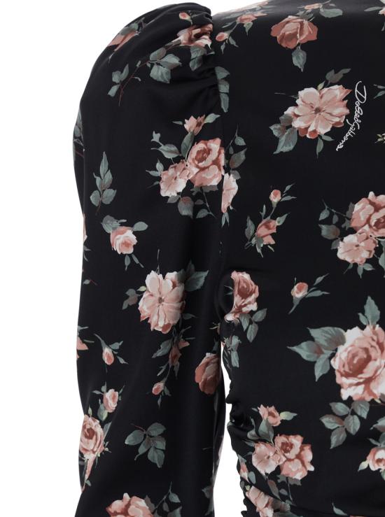 26SS 돌체앤가바나 빈티지 로즈 프린트 드레이프 드레스 F60G3TFSA8HHN5XQ Black - DOLCE & GABBANA