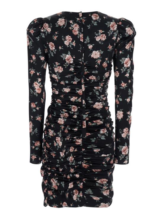 26SS 돌체앤가바나 빈티지 로즈 프린트 드레이프 드레스 F60G3TFSA8HHN5XQ Black - DOLCE & GABBANA