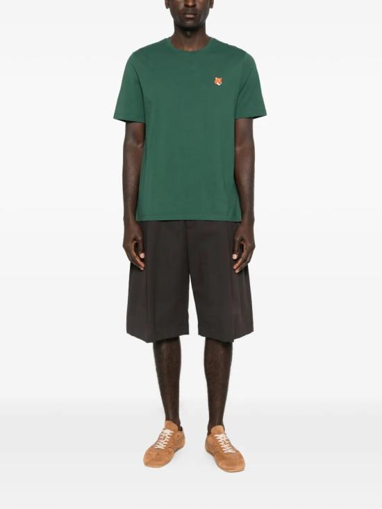 26SS 메종키츠네 폭스 헤드 레귤러 티셔츠 PM00107KJ7026 P399 BOTTLLE GREEN - MAISON KITSUNE
