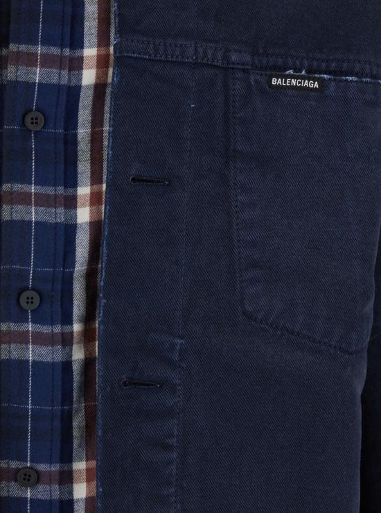 26SS 발렌시아가 패치드 셔츠 재킷 857174TTW648074 Blu - BALENCIAGA