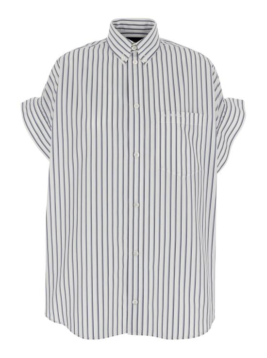 26SS 발렌시아가 턱드 슬리브 셔츠 857833TTM339086 White