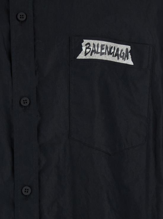 26SS 발렌시아가 긴팔 셔츠 857809TRM281000 Black - BALENCIAGA