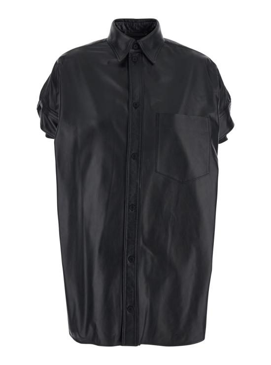 26SS 발렌시아가 턱드 슬리브 셔츠 861044TLS061000 Black