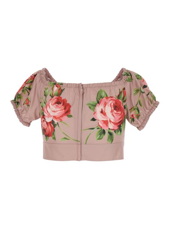 26SS 돌체앤가바나 로즈 부케 프린트 코튼 탑 F7AV0THS5UTHF5ZN Pink - DOLCE & GABBANA