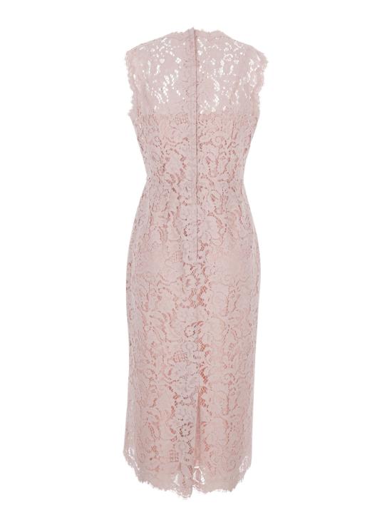 26SS 돌체앤가바나 코르도네토 레이스 드레스 F6H0ZTHLMTBF1246 Pink - DOLCE & GABBANA