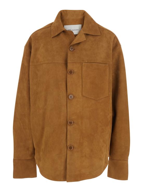26SS 아미 고트 레더 버튼 오버셔츠 USH826LH0059236 Brown