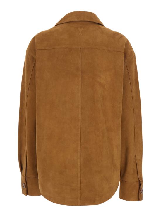 26SS 아미 고트 레더 버튼 오버셔츠 USH826LH0059236 Brown - AMI