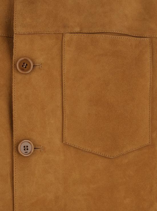 26SS 아미 고트 레더 버튼 오버셔츠 USH826LH0059236 Brown - AMI