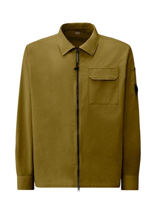 26SS 씨피 컴퍼니 오가닉 개버딘 지퍼 렌즈 오버셔츠 20CMOS705A110143G644 DRIED HERB