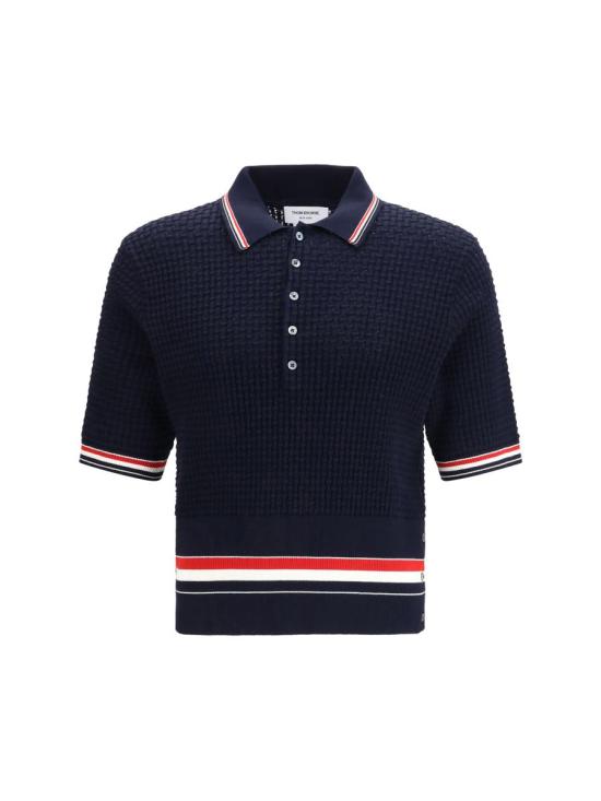 26SS 톰브라운 플로트 리플 스티치 RWB 스트라이프 폴로 MKP155AY3009 415 BLUE