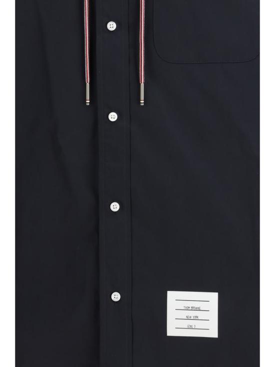 26SS 톰브라운 후드 나일론 암밴드 셔츠 MWL432OF1066 415 Black - THOM BROWNE