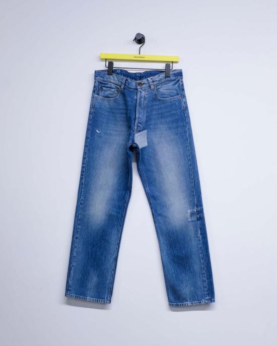  마르지엘라 데님 팬츠 메종  빈티지 워싱 블루 패치 5포켓 진 - MAISON MARGIELA
