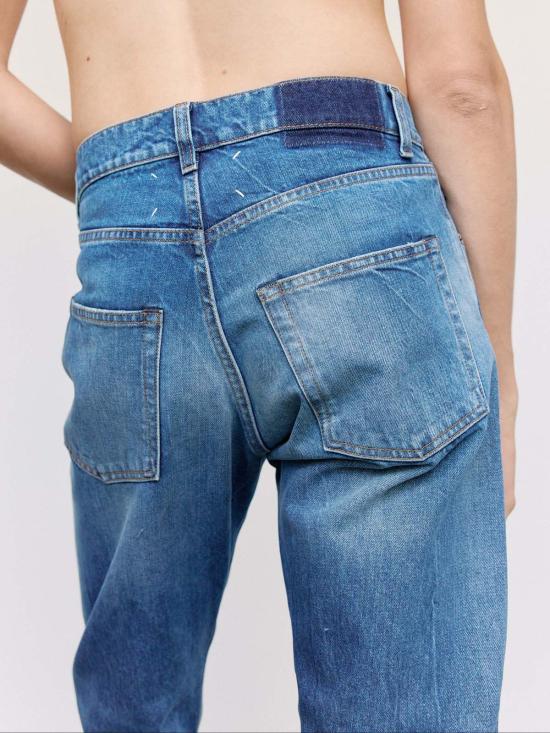  마르지엘라 데님 팬츠 메종  빈티지 워싱 블루 패치 5포켓 진 - MAISON MARGIELA