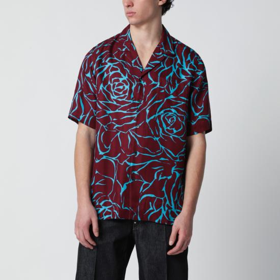 26SS 드리스 반 노튼 반팔 셔츠 207423244 Burgundy