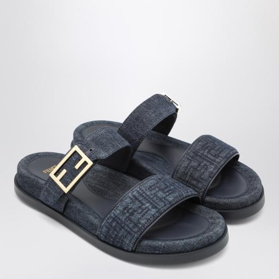 26SS 펜디 데님 펜디 필 슬라이드 8X8710AYFL Blue - FENDI