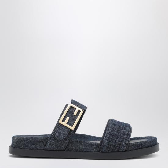 26SS 펜디 데님 펜디 필 슬라이드 8X8710AYFL Blue
