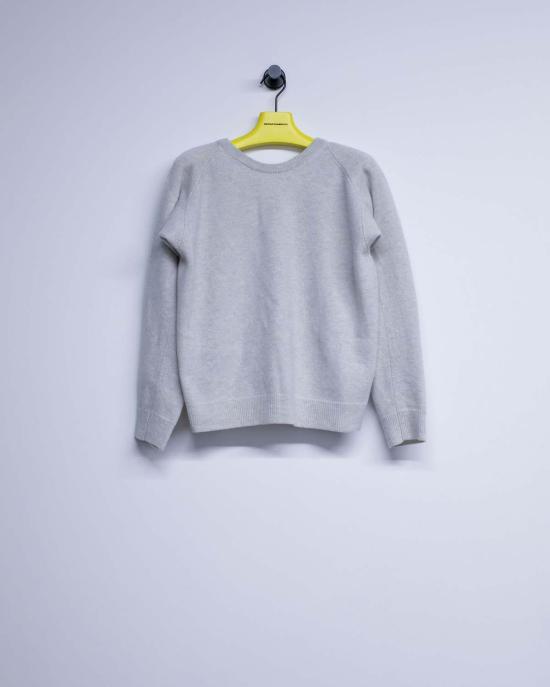  마르지엘라 스웨터 메종  라이트 그레이 울 리버스 브이넥 - MAISON MARGIELA