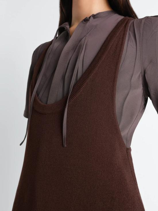 26SS 르메르 미디 원피스 DR1153 LK1020BR523 Brown - LEMAIRE