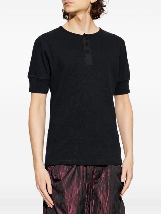 26SS 르메르 저지 헨리넥 탑 TS0007 LJ1030BK999 Black - LEMAIRE