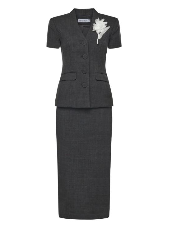 26SS 셀프 포트레이트 미디 원피스 RS26160MA GREY Grey