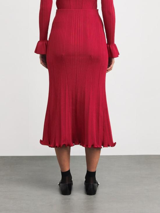 26SS 셀프 포트레이트 미디 스커트 RS26555MSK RED Red - SELF PORTRAIT