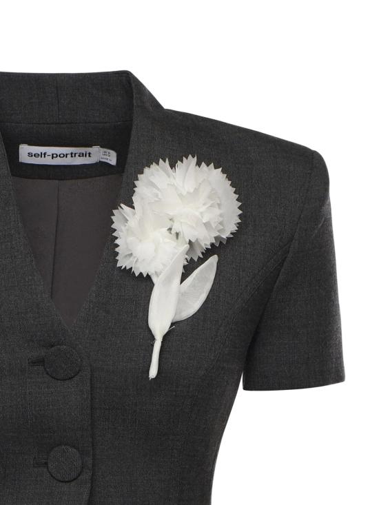 26SS 셀프 포트레이트 미디 원피스 RS26160S GREY Grey - SELF PORTRAIT